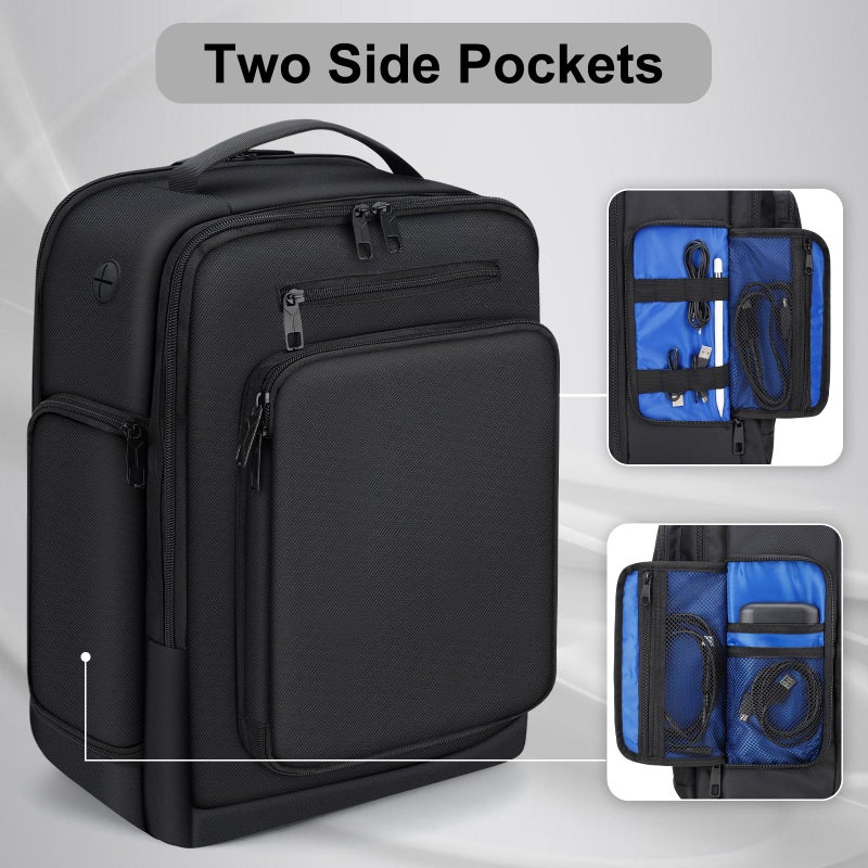 GDNasist Game Console Backpack for PS5, Protective Carrying Case Compatible with Playstation5 Console, Base, 15.6â€Laptop, Headset, PS5 Controller, Game Discs, and Gaming Accessories, Front opening - Image 5