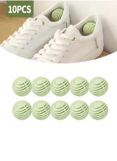 Beauenty 10 Shoe Deodorizer Ball Set, Green Tea Scent, Portable Indoor Long-Lasting Deodorizer Balls, Shoe u0026 Sock Sweat Odor Eliminator Closet/Closet Freshener Household Deodorizing Supplies  - Image 1