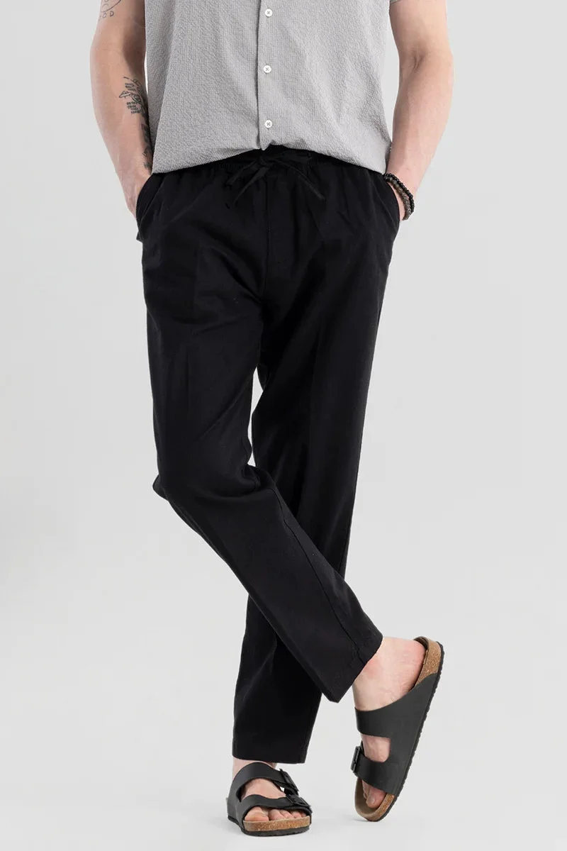 Snitch black Wafty Black Trousers for Men | Best Price UAE
