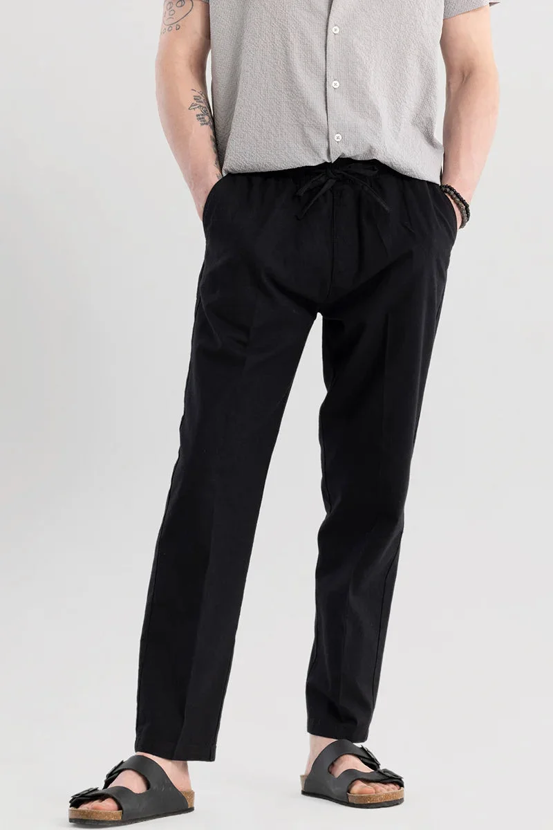 Snitch black Wafty Black Trousers for Men | Best Price UAE