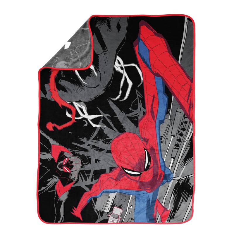 Jay Franco Plush Throw Blanket â€“ 46" x 60" Inch Kids Soft & Cozy Fleece Throw for Bedroom & Couch DÃ©cor, Official Licensed Product, Black - Spiderman - Image 5
