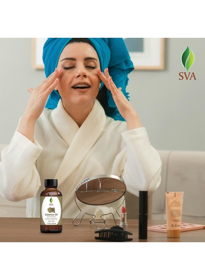 SVA Organics SVA Calamus Essential Oil 1 Oz 100% Pure Natural Premium Therapeutic Grade with Dropper for Diffuser, Aromatherapy, Skin, Hair & Massage  - Image 5