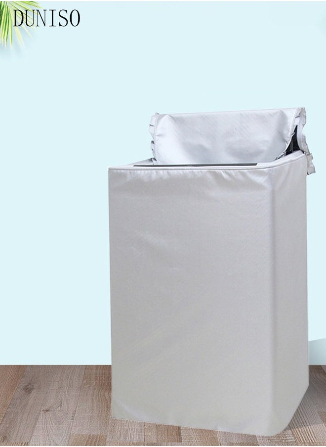 DUNISO - Top Load Washing Machine Cover,  Double-Side Silver Coated Fabric Waterproof Sunscreen Dust-Proof Cover ,Silver Coating Oxford Cloth Full-Automatic Wave Wheel Washing Machine Cover - Image 1