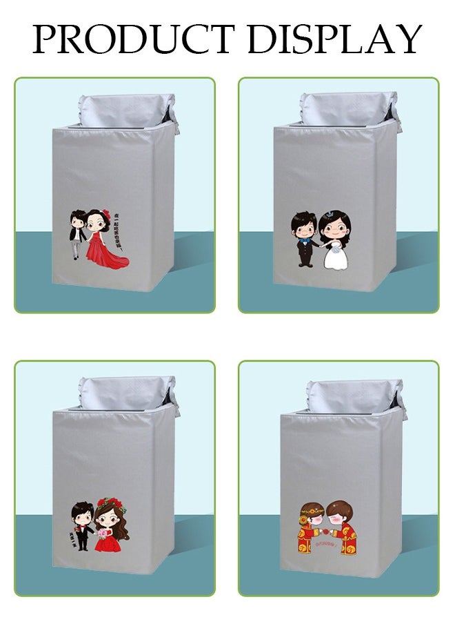 DUNISO - Top Load Washing Machine Cover,  Double-Side Silver Coated Fabric Waterproof Sunscreen Dust-Proof Cover ,Silver Coating Oxford Cloth Full-Automatic Wave Wheel Washing Machine Cover - Image 1