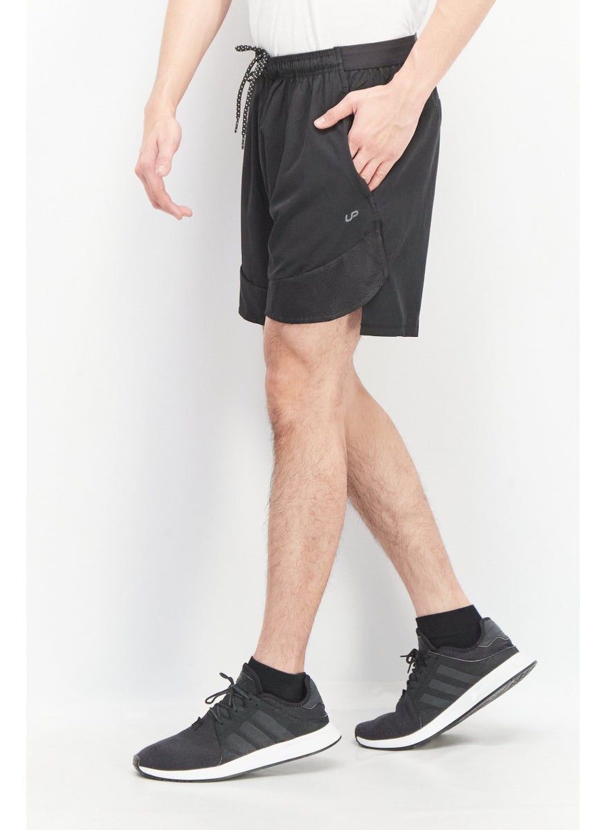 Unipro Men Sportswear Fit Brand Logo Basic Shorts, Black  - Image 4