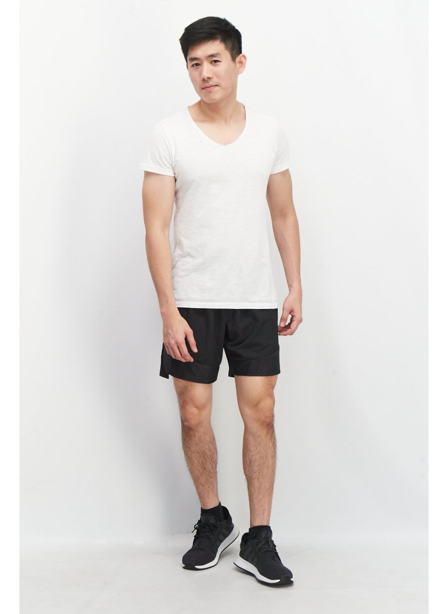 Unipro Men Sportswear Fit Brand Logo Basic Shorts, Black  - Image 3
