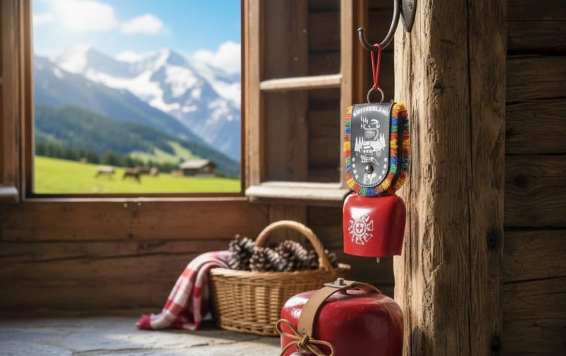 Tej Gifts Swiss Cow Bell – Metal Vastu Bell, DDLJ Style Hanging Bell Key Chain, Car & Door Hanging, Religious Wall Décor & Good Luck Gift (Size 6 = 9 cm x 5.5 cm x 20 cm) - Image 3