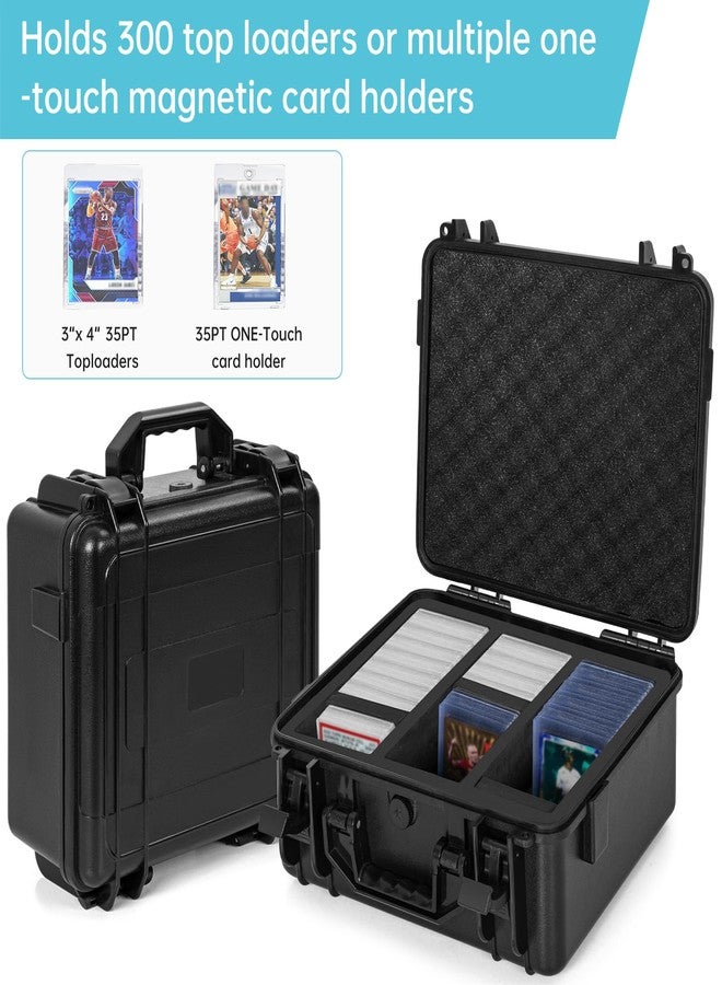 WELIDAY Toploader Storage Box for 3" x 4" 35pt Rigid Card, Waterproof Trading Card Case Holds 300 Toploaders, Sports Card Storage Boxes with 3 EVA Divider - Image 5