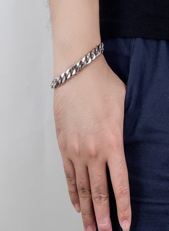 Dankadi Men 925 Sterling Silver Solid Miami Cuban Link Chain Bracelet -10MM - 12MM- Curb Cuban Bangle 7" 7.5" 8" 8.5" 9" 9.5"10" Thick Big Link Man Teen Boys Jewelry Gift, 8.5 inches, no gemstone - Image 4