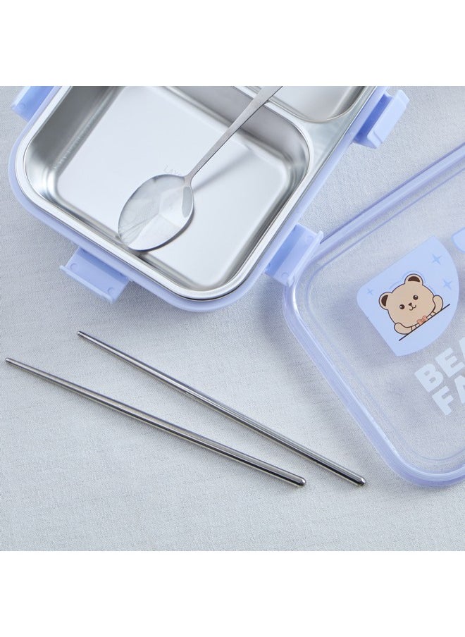 Home Box - Neo Bear 3-Piece Family 2-Grid Stainless Steel Lunch Box Set 800 ml - Image 1