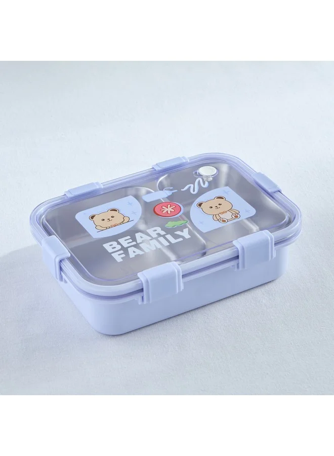 Home Box Neo Bear 3-Piece Family 2-Grid Stainless Steel Lunch Box Set 800 ml