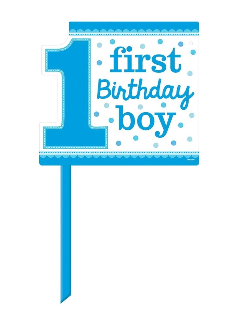 Amscan 1st Birthday Boy Yard Sign 14in X 15in Decorations Party Supplies
