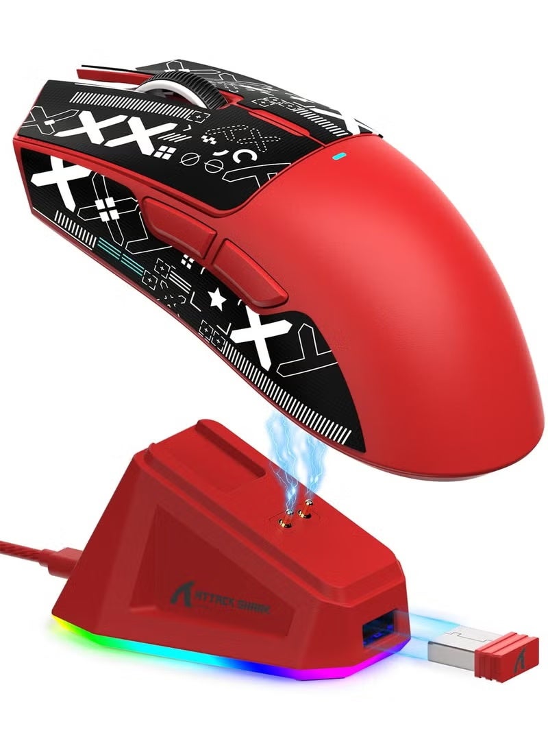 Attack Shark X11 Tri-mode Bluetooth Wireless Gaming Mouse with with Magnetic Charging Dock, Lightweight Anti Slip Mouse, PixArt PAW3311 Sensor, 22K DPI, BT/2.4Ghz/Wired, for PC/MAC - Image 1