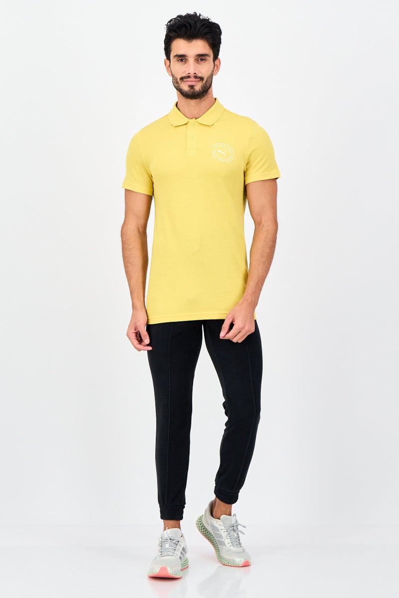 PUMA Men Slim Fit Short Sleeve Outdoor Polo Shirt, Yellow - Image 4
