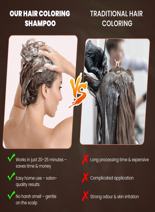 BELEZALIB Instant Dark Brown Hair Dye Shampoo for Women, Hair Color Shampoo for Gray Hair, 3 in 1-100% Gray Coverage - Natural Plant Ingredients, 16.9OZ/500ML - Image 4