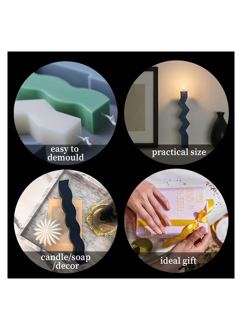 NIBEMINENT Silicone Candle Molds, Unique Resin Mold for Pillar Aromatherapy Soap Wax Making, Epoxy Casting DIY Craft Art Supplies Home Decoration  - Image 5