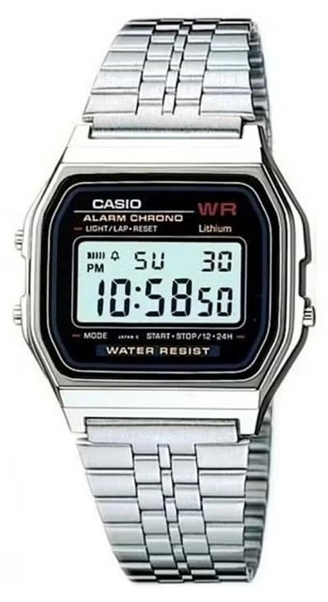 كاسيو ساعة يد رقمية مقاومة للماء طراز - مقاس 33 مم - لون فضي للرجال - Image 1