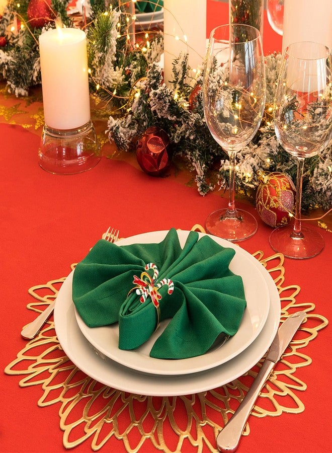 DTOFOOT 6 Pieces Christmas Candy Cane Napkin Rings, Napkin Holders for Cloth Napkins Rhinestone Crystal Holiday Napkins for Xmas Dinners Parties Wedding Adornment Table Decorations - Image 5