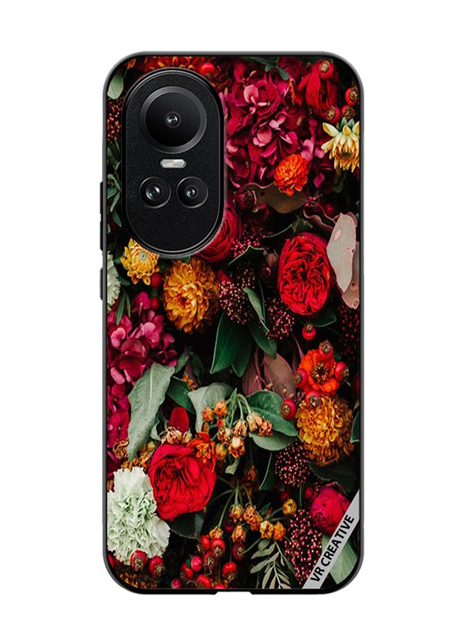 VR CREATIVE Protective Case Cover For Oppo Reno 10 Colourful Flower Design Multicolour - Image 1