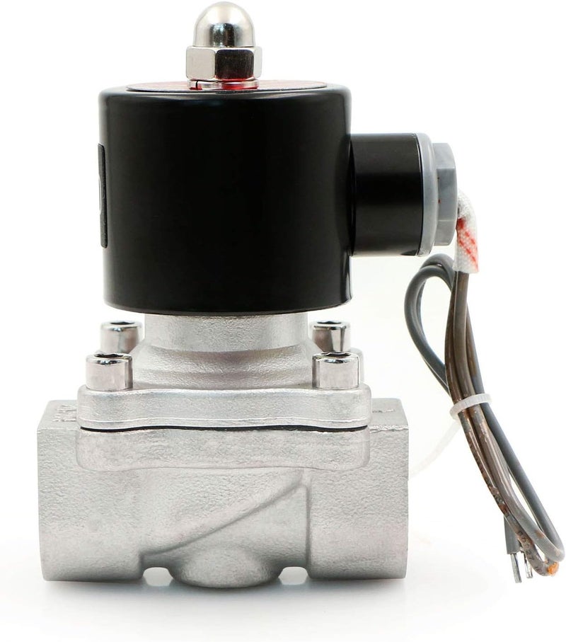U.S. Solid صمام كهربائي من الفولاذ المقاوم للصدأ 3/4" من U.S. Solid 24V DC N.C. للهواء والماء والزيت مع ختم VITON - Image 3