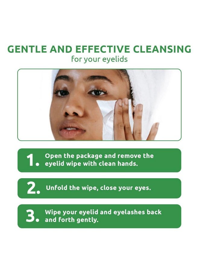 SaluVera SaluVera Eyelid Wipes with Tea Tree and Aloe Vera | Eye Lid Cleaning Wipes for Dry and Itchy Eyes Relief | Natural Ingredients Eyelid Scrub for Daily Usage - Pack of 30  - Image 5