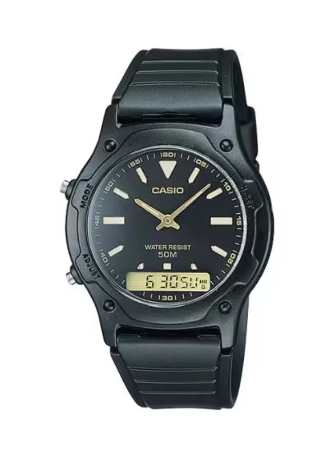 كاسيو Men's Resin Analog-Digital Watch AW-49HE-1A - 38.8 mm