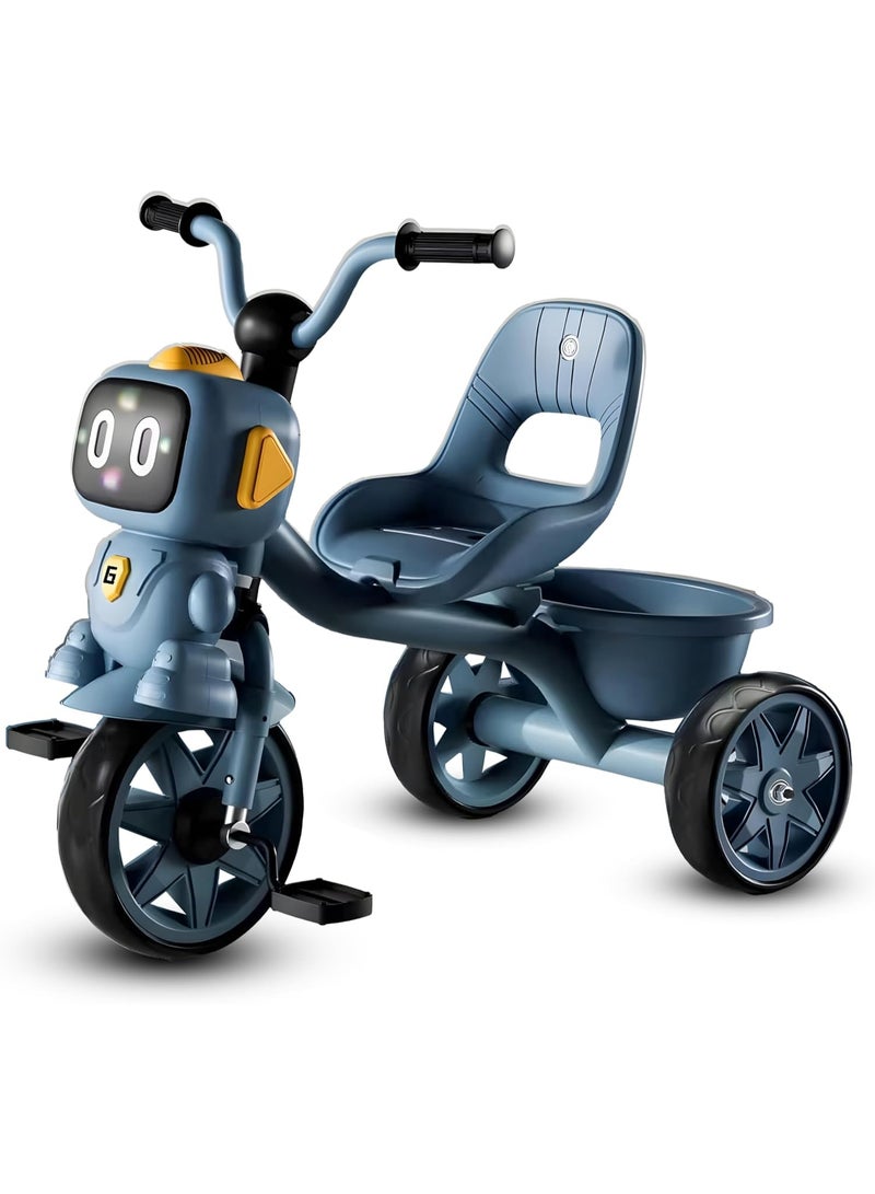 DubaiGallery Baby Tricycle for Kids, Smart Plug n Play Kids Cycle with Music, Light, High backrest & Rear Storage Baskets | Kids Tricycle | Baby Cycle for Kids 2 to 5 Years Boy Girl - Image 1