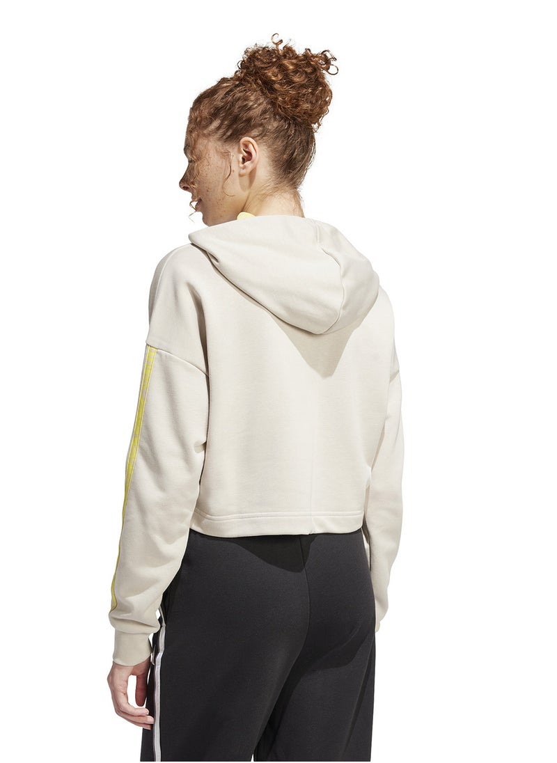 Adidas Essential 3 Stripe Print French Terry Hoodie  - Image 2