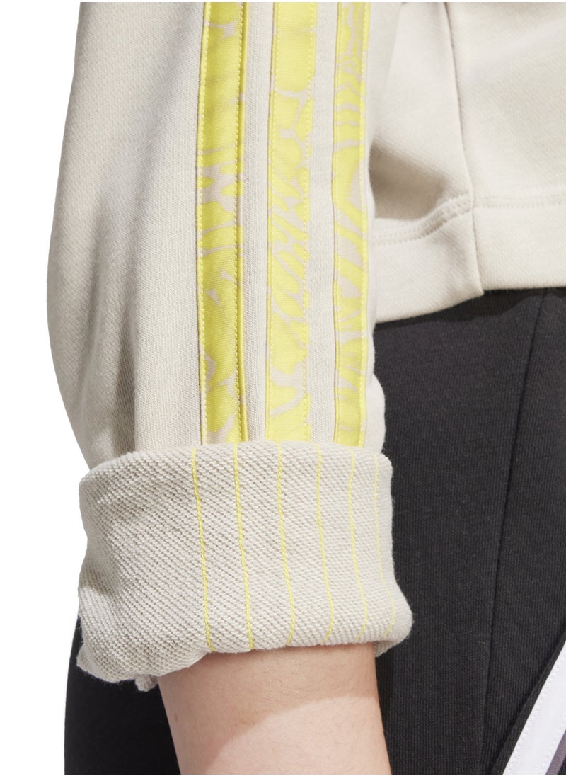 Adidas Essential 3 Stripe Print French Terry Hoodie  - Image 3