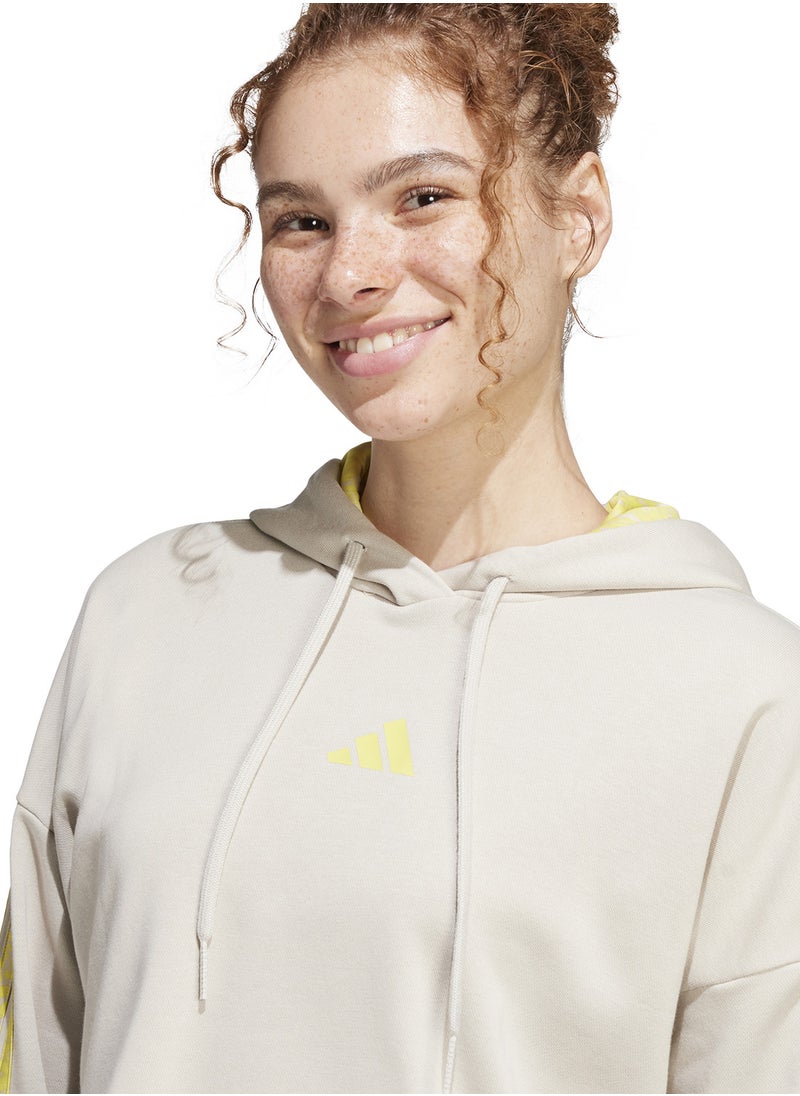 Adidas Essential 3 Stripe Print French Terry Hoodie  - Image 4