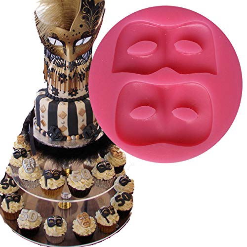 Anyana Masquerade Mask cake border mould cake Fondant silicone gum paste mold for Sugar paste fancy party cupcake decorating topper decoration sugarcraft icing biscuit decor - Image 1