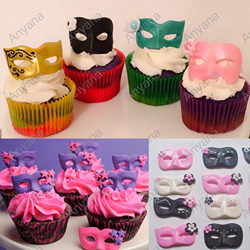 Anyana Masquerade Mask cake border mould cake Fondant silicone gum paste mold for Sugar paste fancy party cupcake decorating topper decoration sugarcraft icing biscuit decor - Image 4
