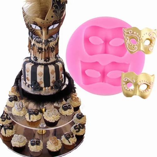 Anyana Masquerade Mask cake border mould cake Fondant silicone gum paste mold for Sugar paste fancy party cupcake decorating topper decoration sugarcraft icing biscuit decor - Image 5