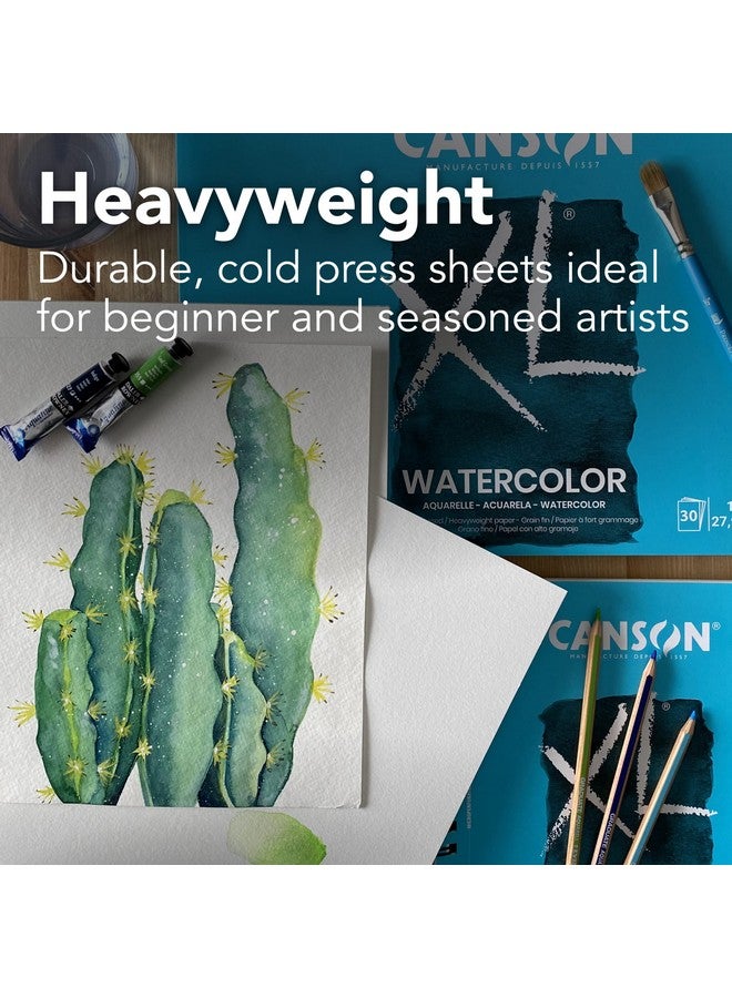 Canson XL Series Watercolor Pad, Heavyweight White Paper, Foldover Binding, 30 Sheets, 9x12 inch - Image 3