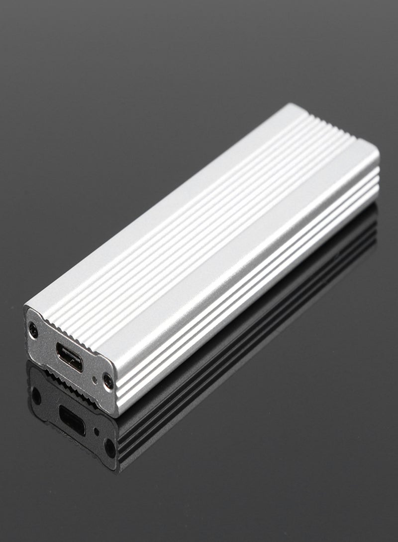 M.2 NVMe/SATA Dual Protocol Mobile Hard Disk Case USB3.1 Type-C External SSD Enclosure Aluminum Alloy Shell Silver - Image 4