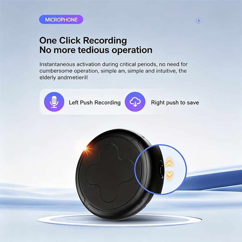 Magnetic Portable Voice Recorder 64GB DSP Noise Reduction 3600Min Battery Type C USB - Image 3