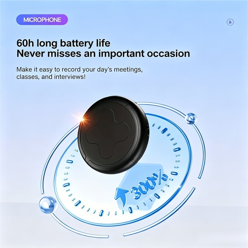 Magnetic Portable Voice Recorder 64GB DSP Noise Reduction 3600Min Battery Type C USB - Image 2