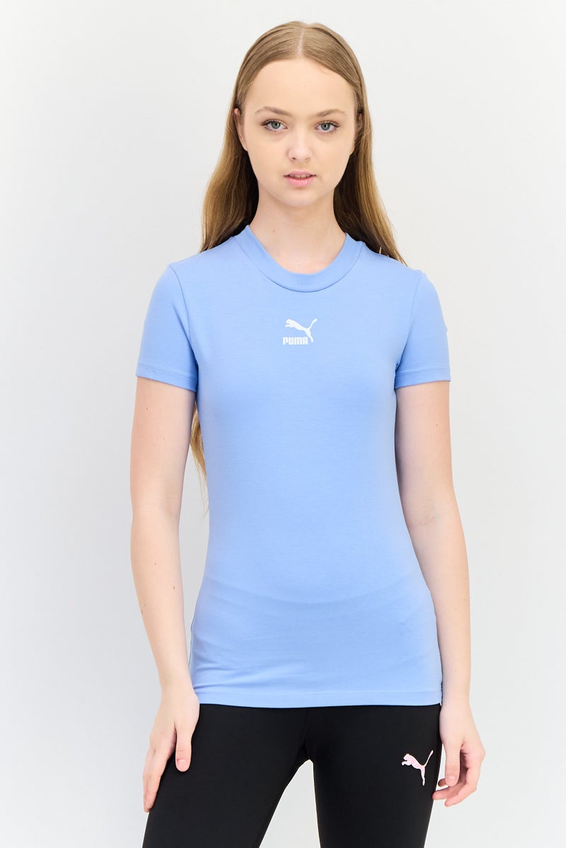 PUMA Women Slim Fit Short Sleeve Outdoor T-Shirt, Sky Blue - Image 1