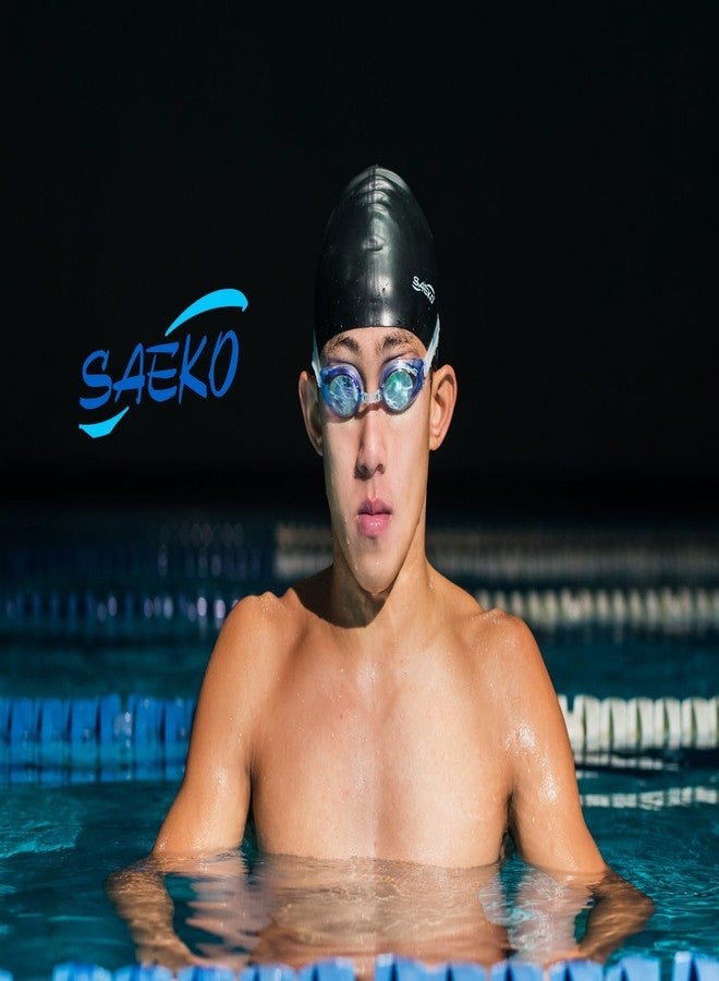 SAEKO Wrinkle Free Silicon Swim Cap Reversible (Black & White) - Image 4