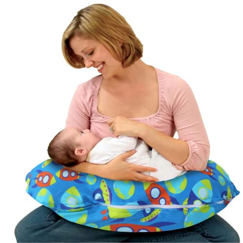 Kradyl Kroft 5in1 Baby Feeding Pillow with 100% Cotton Removable Cover | Breastfeeding Pillow | Nursing Pillow with Belt and Hoop (Rocket) - Image 2