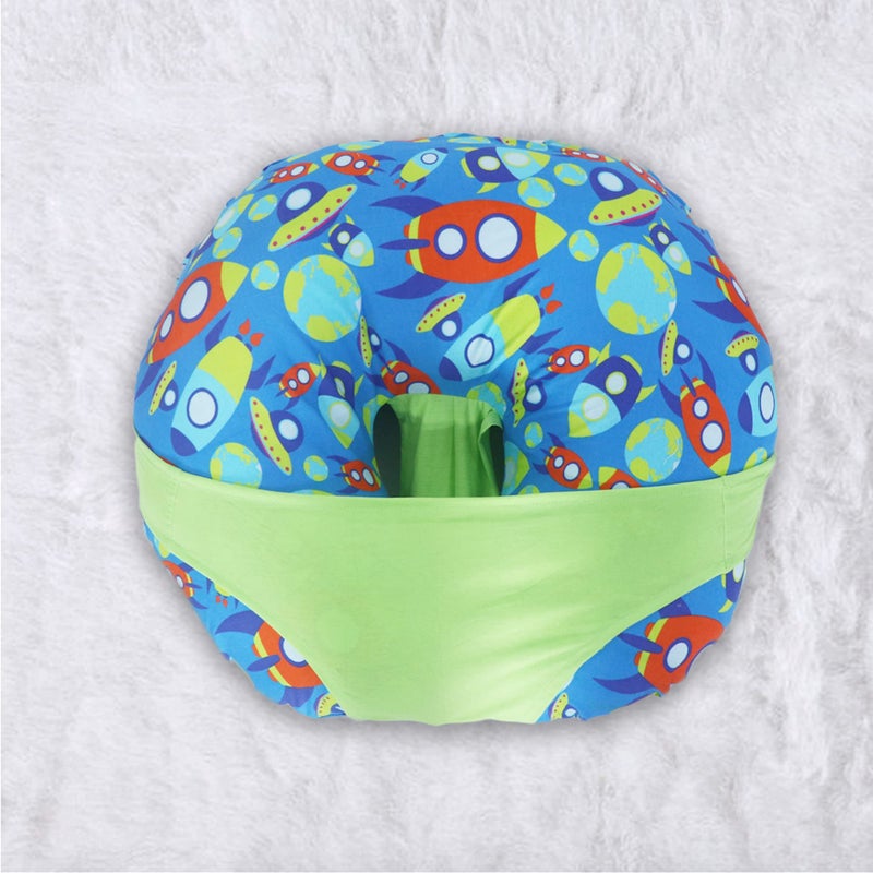 Kradyl Kroft 5in1 Baby Feeding Pillow with 100% Cotton Removable Cover | Breastfeeding Pillow | Nursing Pillow with Belt and Hoop (Rocket) - Image 4