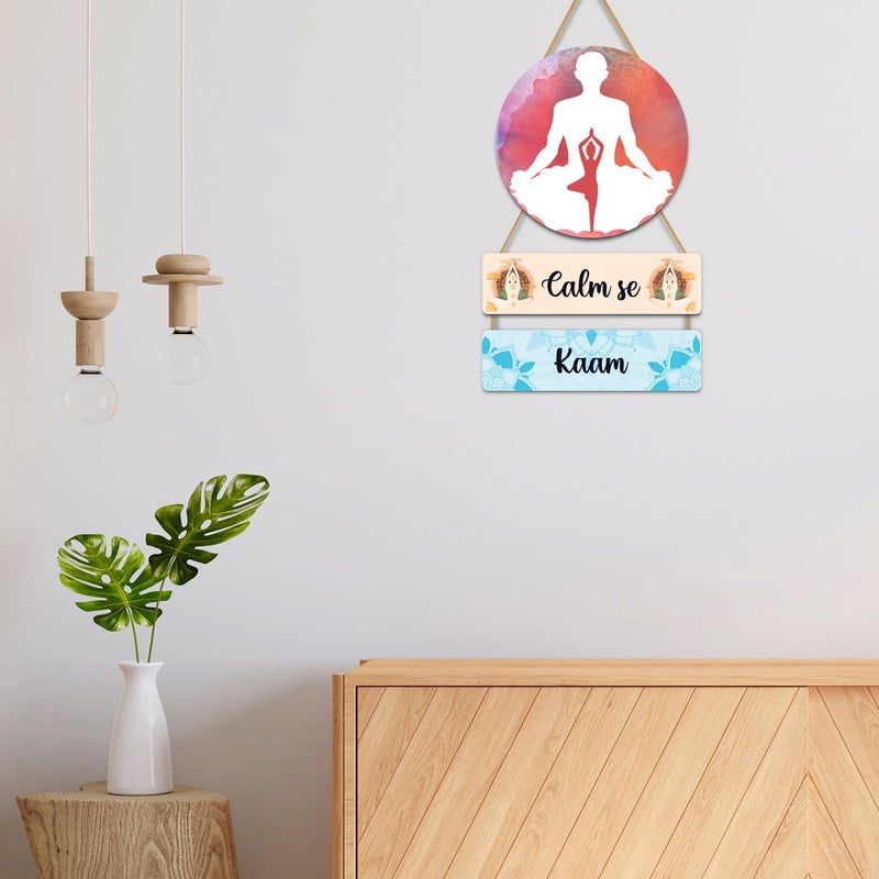Kaameri Bazaar Calm Se Kaam Home Decoration Wall Hanging | Yoga Wall Hanging Item - Image 5