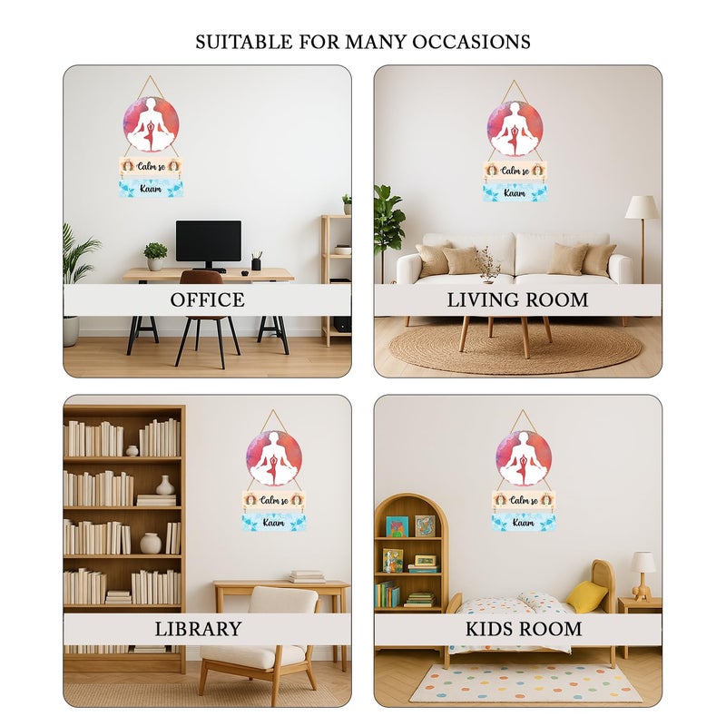 Kaameri Bazaar Calm Se Kaam Home Decoration Wall Hanging | Yoga Wall Hanging Item - Image 4
