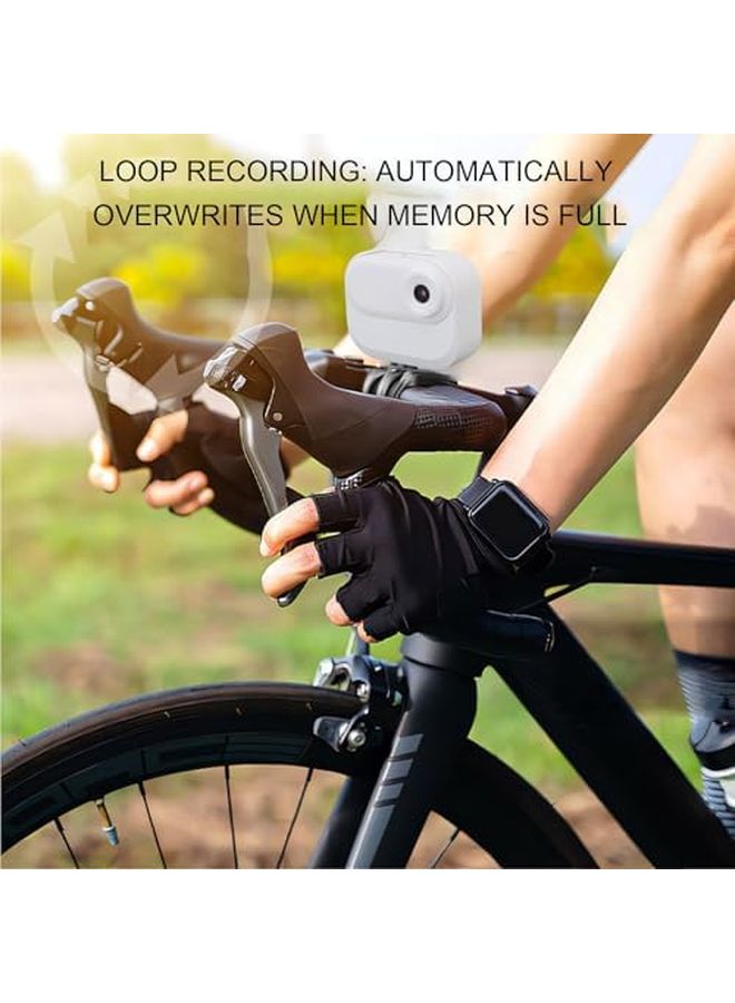 White 1080P Magnetic Mount Action Camera Rainproof Wearable POV Cam 32GB for Cycling Travel Vlog Pet Walking Recording - Image 3