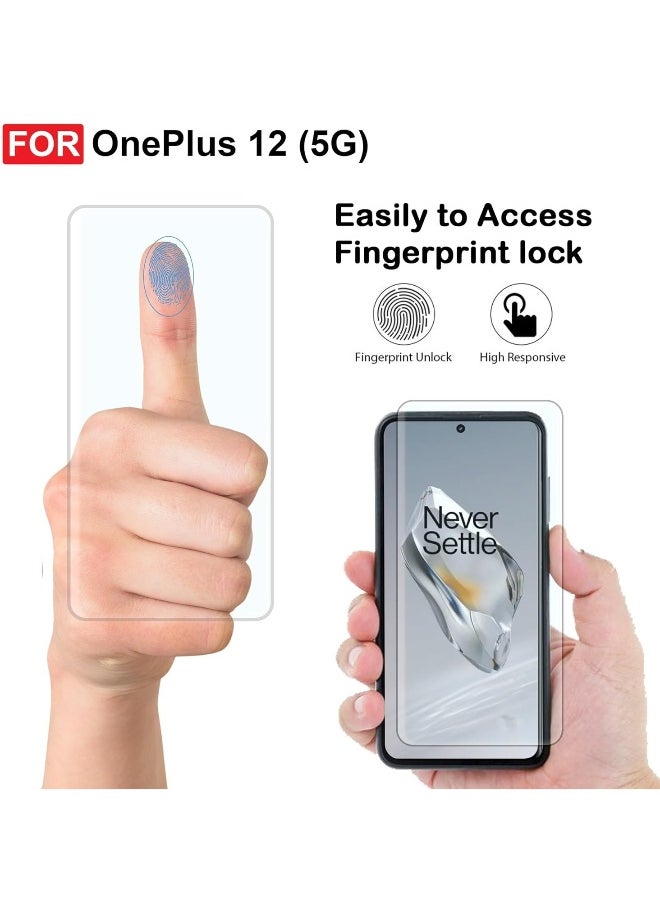 DUSALA - Tempered Glass for OnePlus 12 5G UV Screen Protector Full Glue Edge-to-edge 3D Curved Tempered Glass Fingerprint Compatible Anti Scratch 9H hardness for OnePlus 12 5G - Image 1