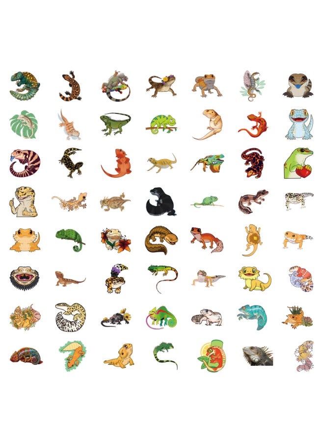 NIBEMINENT 55 Pcs Lizard Deco Kit Waterproof Stickers, High Definition Printing Bright Colors, Suitable for Laptop Skateboard Luggage Water Bottle Guitar DIY - Image 3