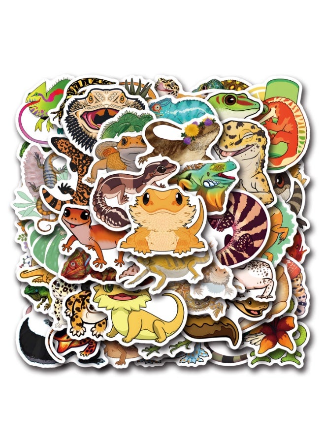 NIBEMINENT 55 Pcs Lizard Deco Kit Waterproof Stickers, High Definition Printing Bright Colors, Suitable for Laptop Skateboard Luggage Water Bottle Guitar DIY - Image 2