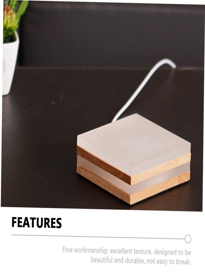 DIYEAH Led Night Light with Wooden Base Luminous Vase Pedestal for Home Decor Dimming Switch for Nightstand Display and Bonsai Ornament - Image 5