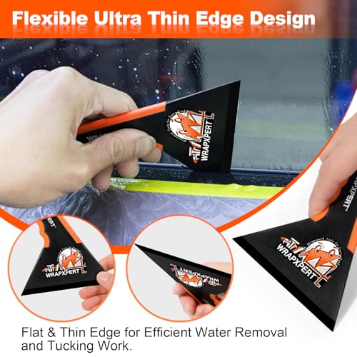 WRAPXPERT Window Tinting Tools for Windshield/Rear Glass Film Install and Clean Includes Bulldozer Squeegee, Window Scraper, Felt Squeegee, Small PPF, Utility Knife, Vinyl Wrap Cutter - Image 4