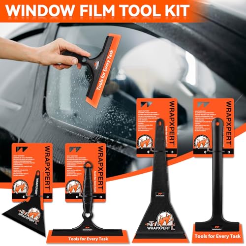 WRAPXPERT Window Tinting Tools for Windshield/Rear Glass Film Install and Clean Includes Bulldozer Squeegee, Window Scraper, Felt Squeegee, Small PPF, Utility Knife, Vinyl Wrap Cutter - Image 2